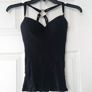 Black tank top with built in bra